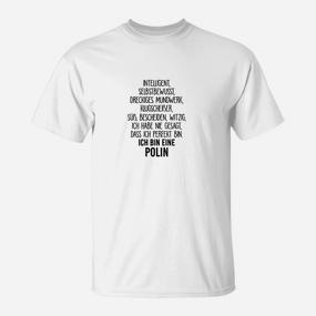 Stolzes Polen Herzschlag T-Shirt, Lustiges Design für Polnische Frauen - Seseable De