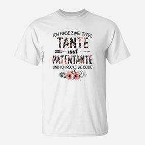 Tante & Patentante T-Shirt, Stolzes Tanten Design - Seseable De