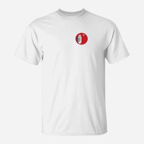 Weißes T-Shirt mit Kleinem Logo auf Brust, Minimalistisches Design - Seseable De