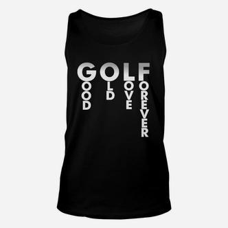 Herren Golf Unisex TankTop GOLF GOOD LOVE FOREVER, Sportliches Design in Schwarz - Seseable De