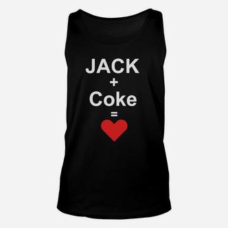 Jack + Coke = Herz Schwarzes Unisex TankTop, Lustiges Getränke Design - Seseable De