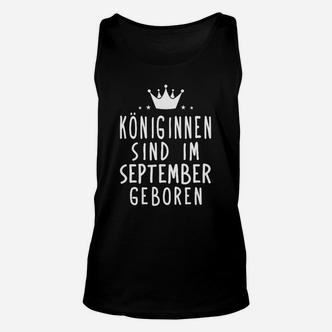 Königinnen September Geburtstag Unisex TankTop mit Krone, Damen Schwarz - Seseable De