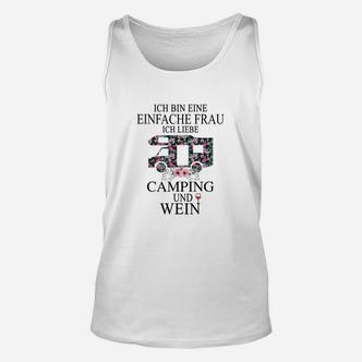 Einfache Frau Camping & Wein Damen Unisex TankTop mit Wohnmobil-Muster - Seseable De