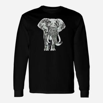 Elefanten Wildtier Tier Afrika Rüssel Elfenbein Langarmshirts - Seseable De