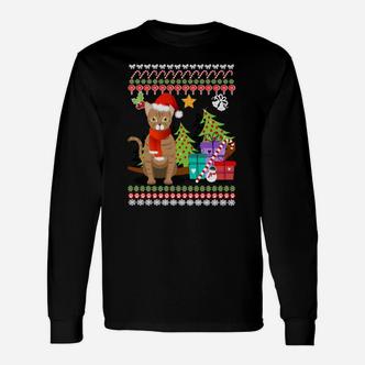 Festliches Katzen-Weihnachts-Langarmshirts, Ugly-Sweater-Design - Seseable De