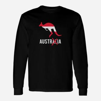 Känguru Langarmshirts inspiriert von Australien in Schwarz, Tiermotiv Tee - Seseable De