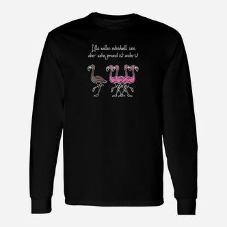 Lustiges Flamingo-Langarmshirts mit individuellem Spruch für Gruppen - Seseable De