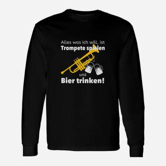 Trompeter-Langarmshirts: Trompete spielen & Bier trinken Lustiges Design - Seseable De