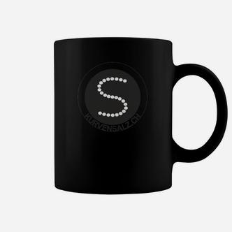 Schwarzes Tassen Kreisdesign mit S-Motiv, Unisex Grafikshirt - Seseable De