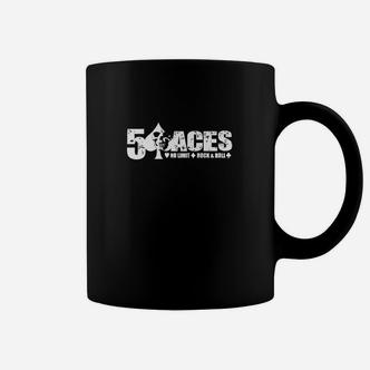 Schwarzes Tassen mit 5 Aces Logo-Print, Modisches Poker-Motiv - Seseable De