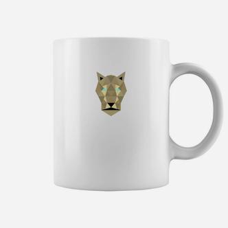 Geometrisches Katzenkopf Tassen für Herren, Modernes Tiermotiv - Weiß - Seseable De