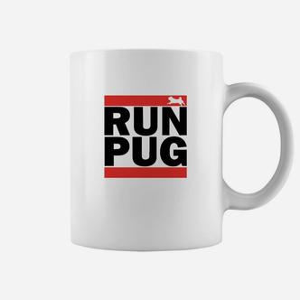 Run Pug Herren-Laufshirt, Sport-Design in Weiß Tassen - Seseable De