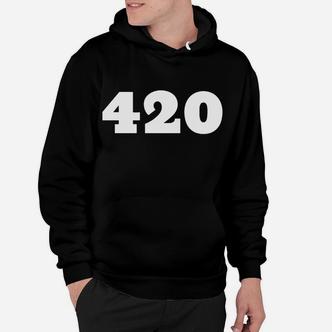 420 Aufdruck Schwarzes Hoodie, Mode für Freizeit - Seseable De