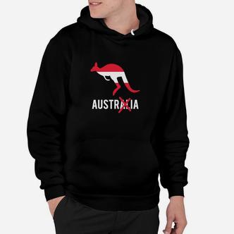Känguru Hoodie inspiriert von Australien in Schwarz, Tiermotiv Tee - Seseable De