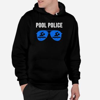 Pool Police Schwarzes Hoodie, Blaue Sonnenbrillen-Design - Seseable De
