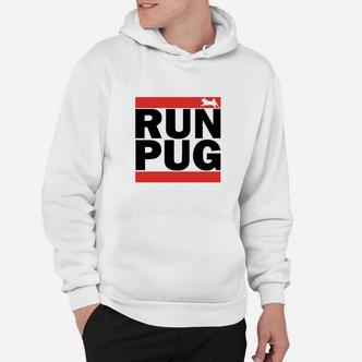 Run Pug Herren-Laufshirt, Sport-Design in Weiß Hoodie - Seseable De