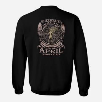 April-Geburtstag Schwarzes Sweatshirt mit Adlermotiv, Lustiges Spruch-Sweatshirt - Seseable De