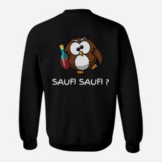 Lustiges Eulen-Motiv Sweatshirt Saufi Saufi mit Flaschen-Design für Partys - Seseable De