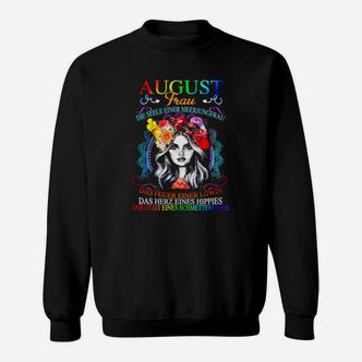 August-Geburtstags-Sweatshirt für Damen, Blumen & Hippie-Design - Seseable De