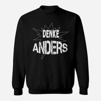 Denke Anders Comic-Stil Schwarzes Sweatshirt, Lustiges Outfit - Seseable De