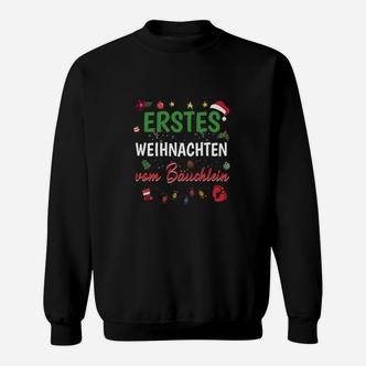 Erstes Weihnachten Schwanger Sweatshirt, Schwarzes Umstandsmode Tee - Seseable De