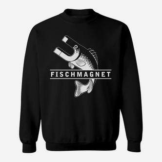 Fischmagnet Angler-Sweatshirt, Schwarz mit Magnet & Fisch Design - Seseable De