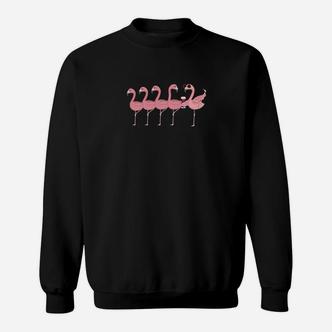 Flamingo-Kontrastaufdruck Schwarzes Sweatshirt für Herren/Damen - Seseable De