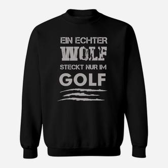 Golf Wolf Schwarzes Herren Sweatshirt, Lustiges Motiv für Golfsportfans - Seseable De