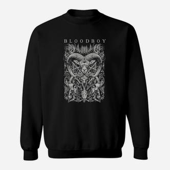 Gothic Herz Schwarzes Sweatshirt mit Bloodboy Grafik, Gruseliges Design - Seseable De