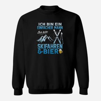 Humorvolles Skifahrer Sweatshirt, Herren, Liebe Skifahren & Bier - Seseable De