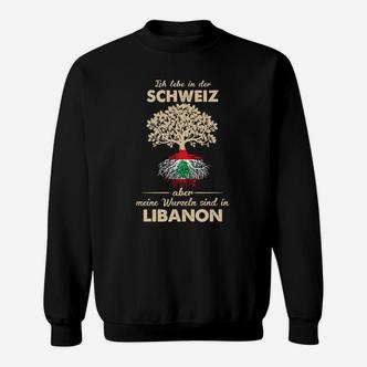 Libanon Wurzeln Sweatshirt mit Baum, Ich Lebe in der Schweiz Motiv - Seseable De
