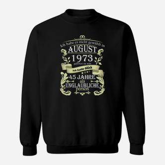 Personalisiertes Geburtstags-Sweatshirt August 1973, 45. Jahrestag - Seseable De