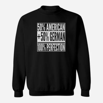 Schwarz Sweatshirt 50% American 50% German = Perfekt, Kulturelle Stolz Mode - Seseable De