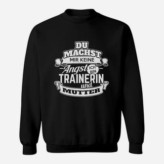 Schwarzes Fitness-Sweatshirt Trainerin & Mutter - Motivations Aufdruck - Seseable De