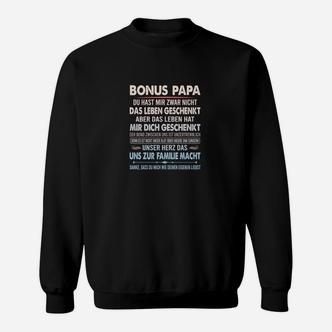 Schwarzes Sweatshirt für Stiefväter, Emotionaler Bonus Papa Spruch - Seseable De