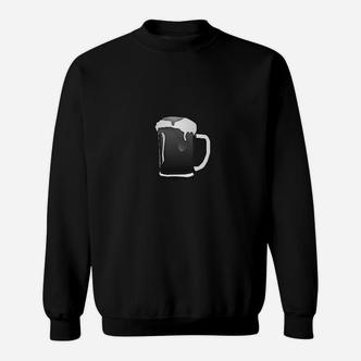 Schwarzes Sweatshirt mit Bierkrug-Motiv, Humorvolles Tee für Bierfans - Seseable De