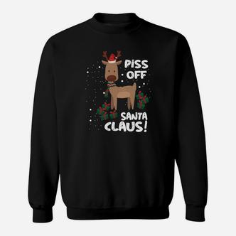 Schwarzes Weihnachts-Sweatshirt, Freches Rentier Motiv & Spruch - Seseable De