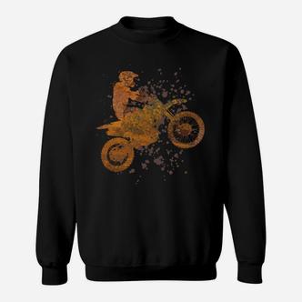 Vintage Dirt Bike Splash Design Sweatshirt, Crossmotorrad Retro-Stil - Seseable De
