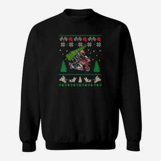 Weihnachtliches Ugly Christmas Sweatshirt Motorrad Superbike 111 für Biker - Seseable De