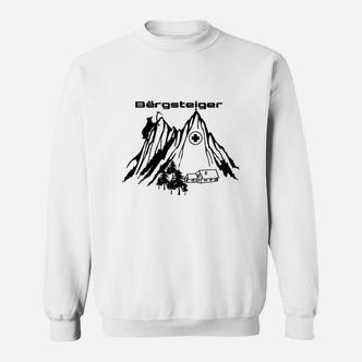 Bergsteiger-Gipfel Abenteuer Sweatshirt in Weiß, Outdoor Bekleidung für Wanderer - Seseable De