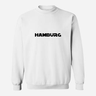 Hamburg-Schriftzug Klassisches Sweatshirt in Weiß, Souvenir Design Tee - Seseable De