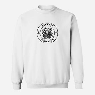 Herren Vintage Logo Print Sweatshirt mit Rundhalsausschnitt, Weiß - Seseable De
