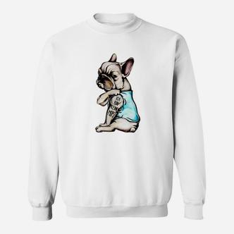 Hipster Französische Bulldogge Sweatshirt, Modisches Haustier Motiv Sweatshirt - Seseable De