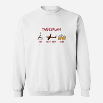 Lustiges Tagesplan Sweatshirt für Herren mit Kaffee, Arbeit, Bier Motiven - Seseable De