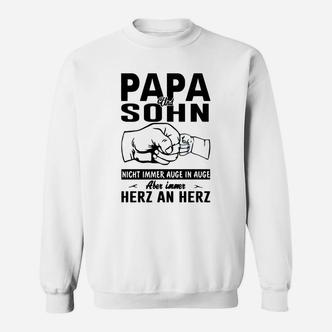 Papa und Sohn Faustgruß Sweatshirt, Herz an Herz Motiv für Väter - Seseable De