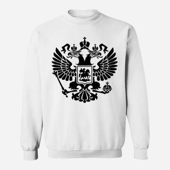 Weißes Sweatshirt mit Schwarzem Adler-Wappen-Print für Herren - Seseable De