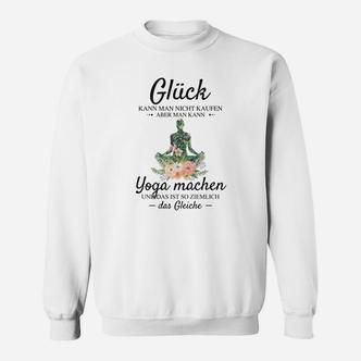 Yoga-Sweatshirt Glück durch Yoga für Enthusiasten, Weißes Unisex Design - Seseable De