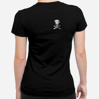 Totenkopf und Knochen Schwarzes Frauen Tshirt, Cool Design Tee - Seseable De