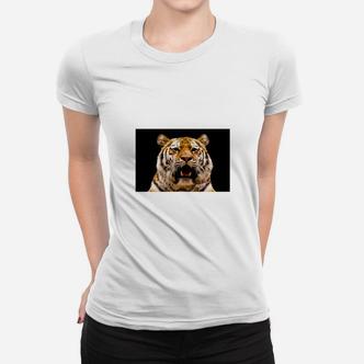 Wildtier-Pracht Frauen Tshirt mit Tiger-Gesicht, Weiß - Seseable De