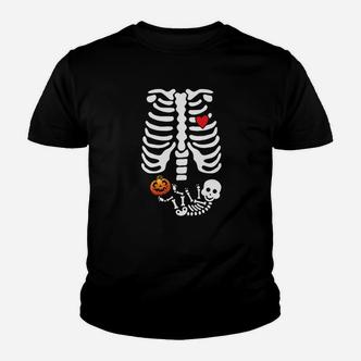 Halloween Umstands-Kinder Tshirt mit Lustigem Skelett, Rippen & Baby - Seseable De